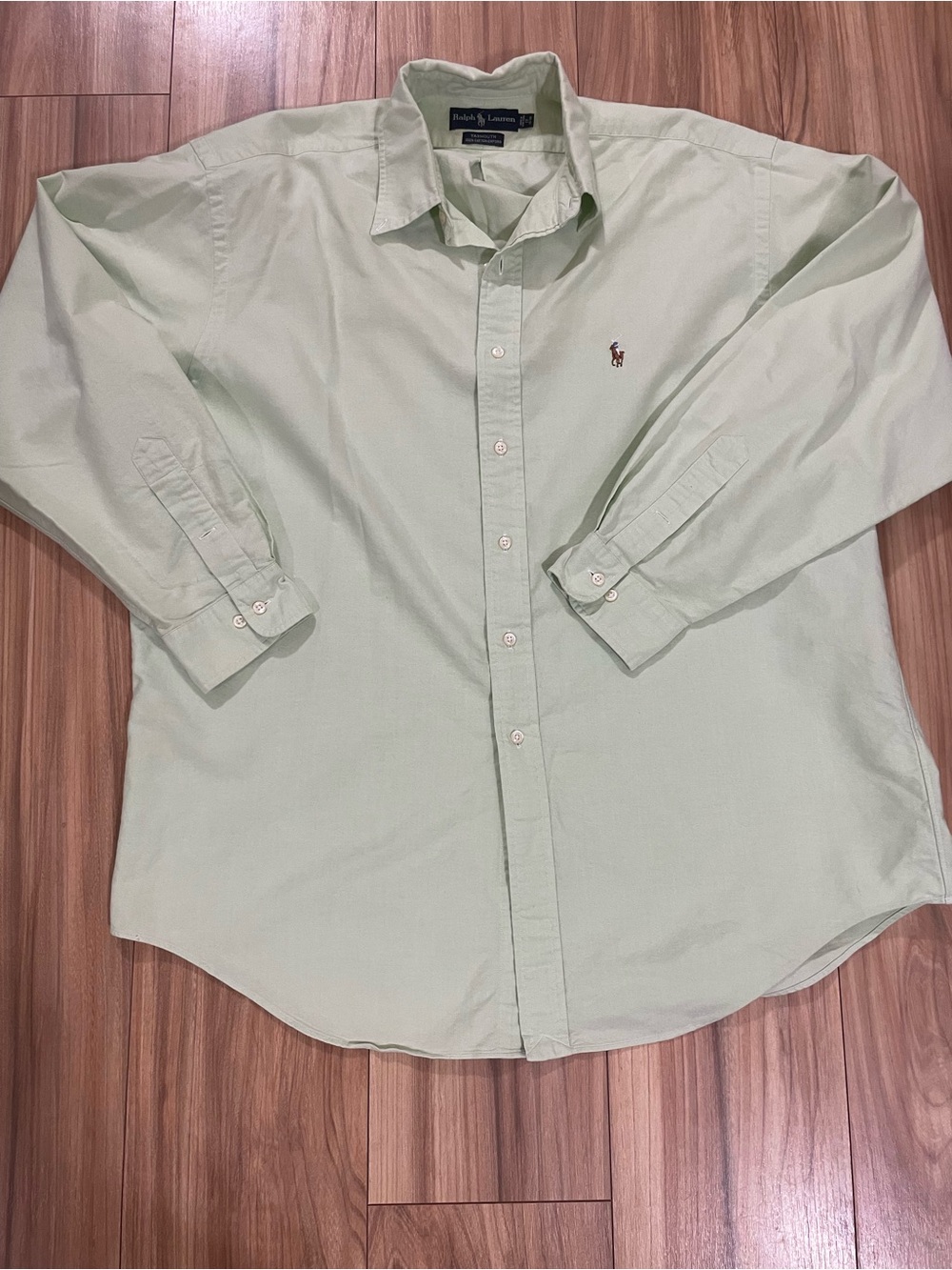Ralph Lauren Men's Yarmouth 100% Cotton Green Button-Down Oxford Shirt